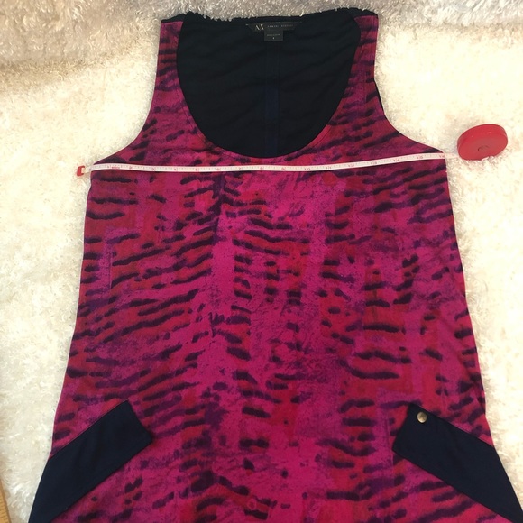 Armani Exchange Sleeveless Tunic Top Cover up Flip Pockets Detail - Size S pink - Picture 9 of 10